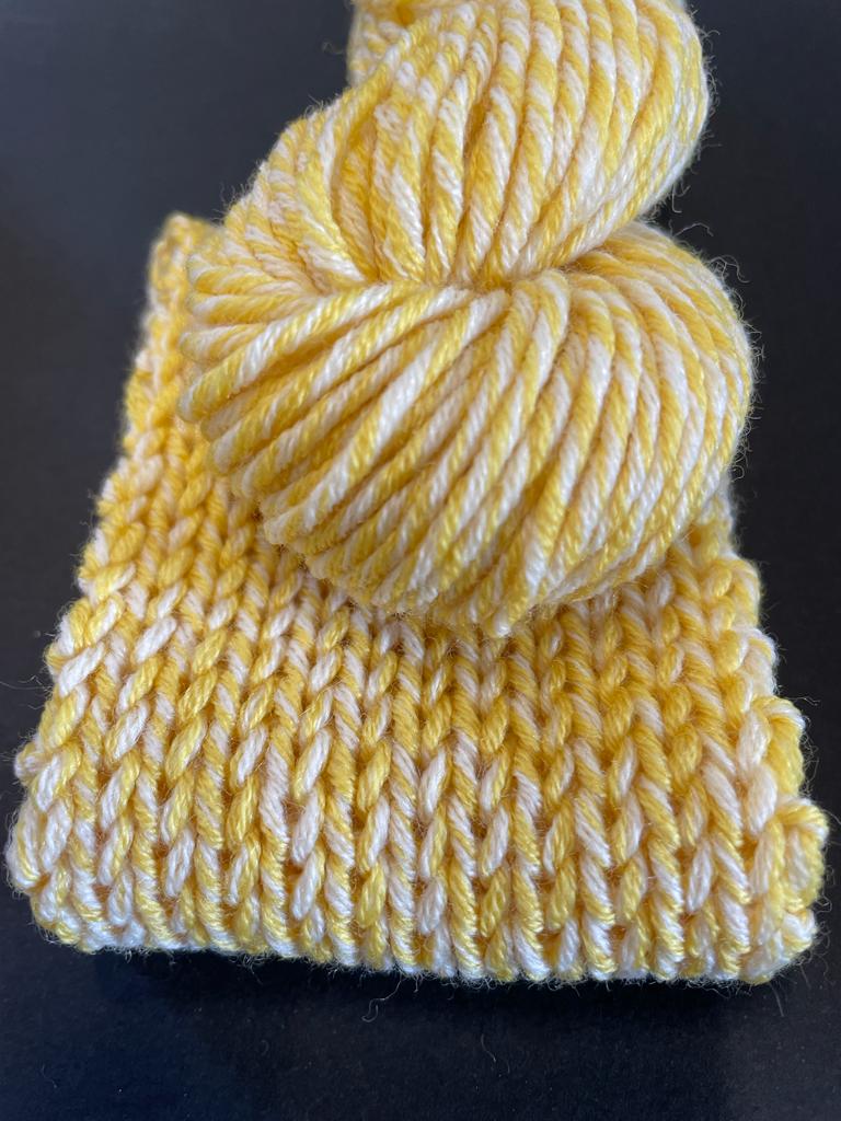 Merino wool yarn lana merino giallo yellow marled
